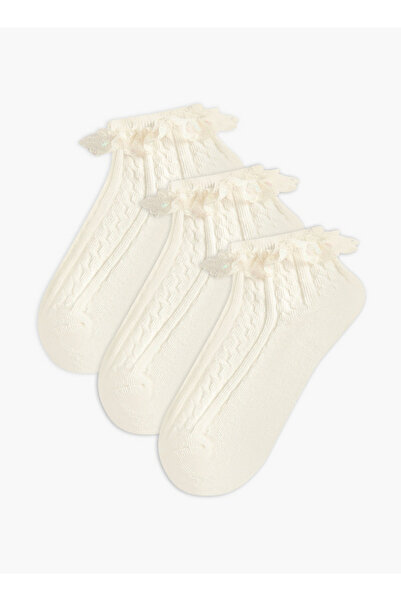 Celeste Pack of 3 Girls Socks with Embroidered Frill Detail Ramadan Collection