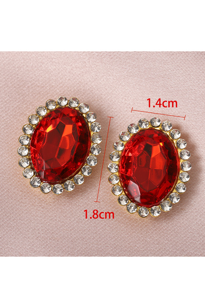 Choice 30 قطعة من خرز أحجار الراين الأحمر، مقاس 14 × 18 مم، مع قاعدة ذهبية ال...