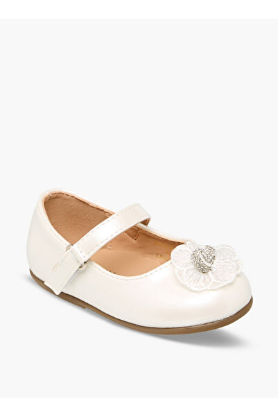 Flora Bella by Shoexpress Mary Jane Shoes with Hook & Loop, Floral accent
