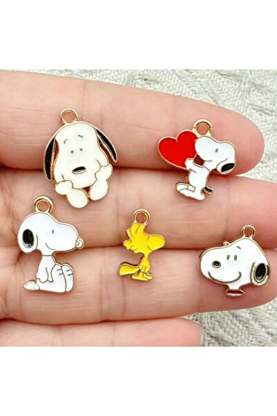 Miniso Rhodium Plated 10pcs Cartoon Dog Charm for Jewelry Making Enamel Neckl...
