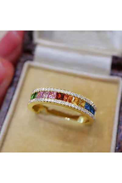 Choice خاتم هويتان العصري 7 T0802، إكسسوارات خطوبة نسائية مرصعة بأحجار الزركو...