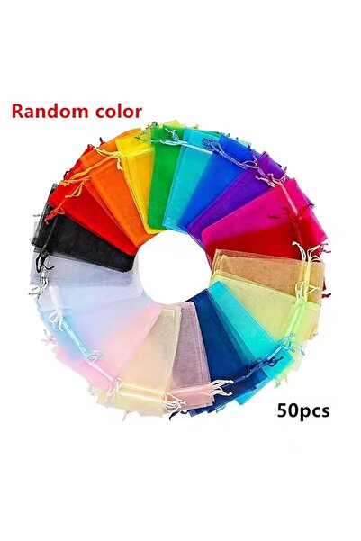 Choice ٥٠ قطعة - ٧×٩ سم، ألوان متنوعة عشوائية، ٥٠ قطعة من أكياس الأورجانزا ال...