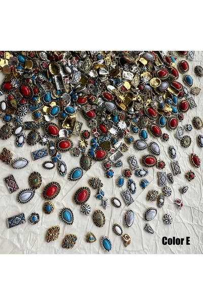 Choice ١٠ قطع - ٥٠ قطعة، إكسسوارات معدنية بتصميم كلاسيكي، شكل بيضاوي مختلط با...