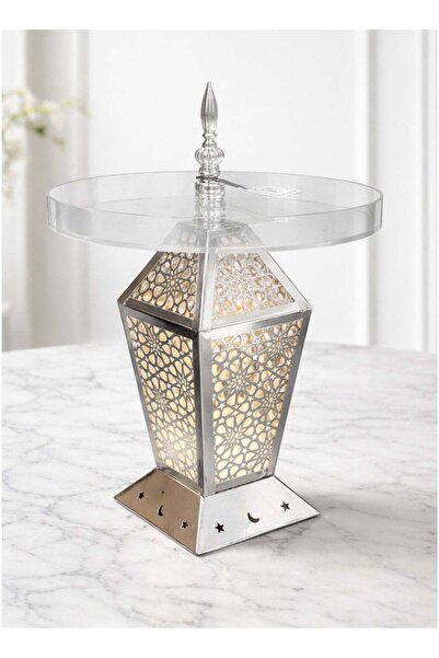 ALQANNAS Ramadan Lantern Style Acrylic Pastry & Sweets Serving Tray with LED ...