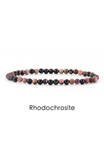 Choice 18-19cm Rhodochrosite Natural Stone 4mm Beads Bracelet For Women Men A...