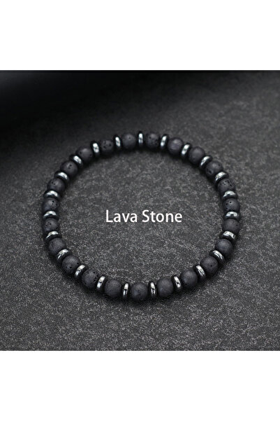Choice lava stone New Handmade Man Stone Bracelet With Birthstone 6mm Tiger E...