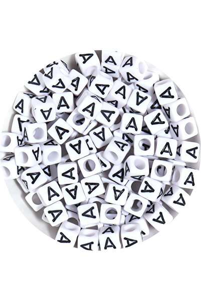 Choice3 10mm 50pcs A 50-100Pcs/Lot 10x10mm Square White Letter Acrylic Beads ...