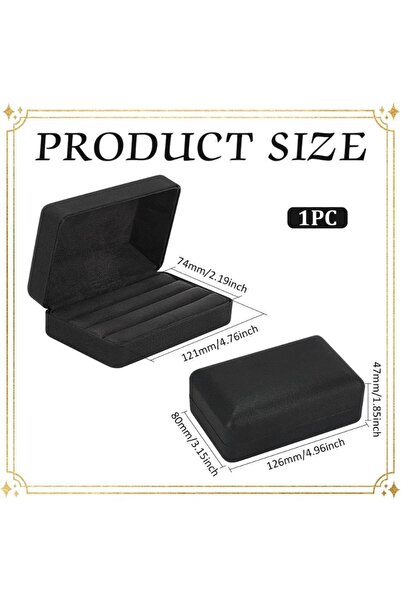 Choice صندوق تخزين خواتم جلدي مستطيل الشكل من جلد البولي يوريثان، قطعة واحدة،...