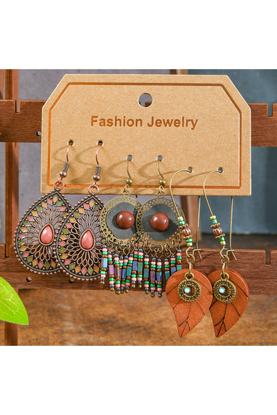 Choice X25101001-4 12/3 أزواج من الأقراط البوهيمية ذات الطابع القديم، بتصميم ...