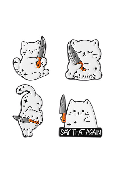 Choice دبوس مينا QHXZ3709B هدايا عيد الميلاد للأصدقاء، دبوس على شكل قطة كرتون...