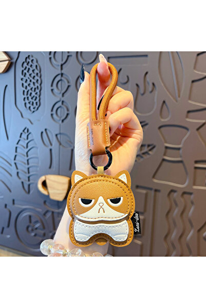 Choice Dark Brown Creative Cartoon Kitten Keychains Funny PU Bag Pendant Kids...