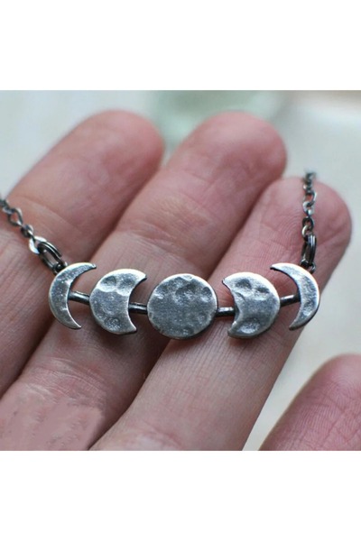 Choice 1 New Simple Vintage Trend Waxed Celestial Moon Phase Necklace Bohemia...