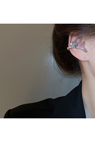 Choice قرط زركون على شكل حرف C متعرج للأذن اليمنى للنساء، مشبك عظمة الأذن بدو...