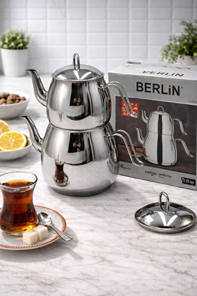 Rivorn Berlin Nergis Serisi Jumbo Boy Paslanmaz Çelik Çaydanlık 3.30 LT Alt –...