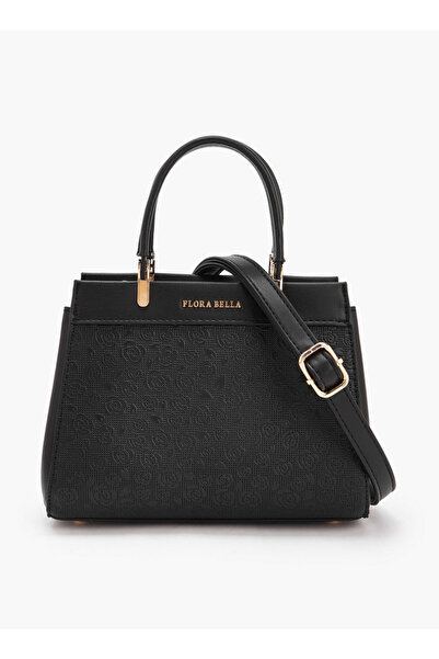 Flora Bella by Shoexpress حقيبة يد مزينة بشعار بارز مع حزام قابل للفصل - ارتف...