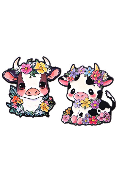 Choice 5 دبابيس مينا على شكل بقرة وياك، 1-2 قطعة/مجموعة، بروش معدني على شكل ز...