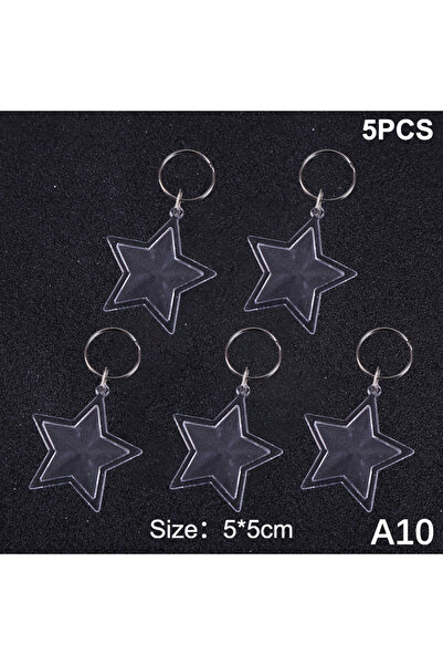 Choice style 10 5pcs Blank Photo Frame Keychain Clear Acrylic Keyring Insert ...