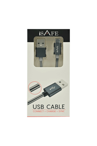 I SAFE كابل ISAFE USB من النوع C أسود