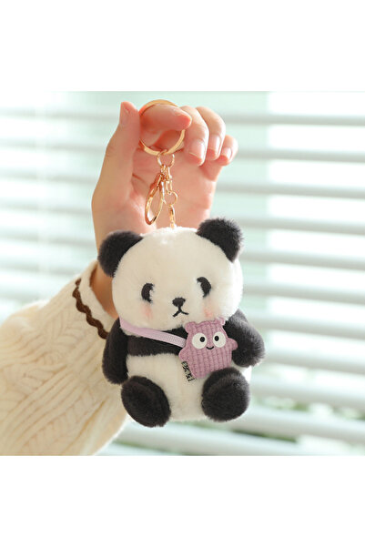 Choice سلسلة مفاتيح على شكل لعبة باندا قطيفة لطيفة بحجم A4، قلادة كرتونية للح...