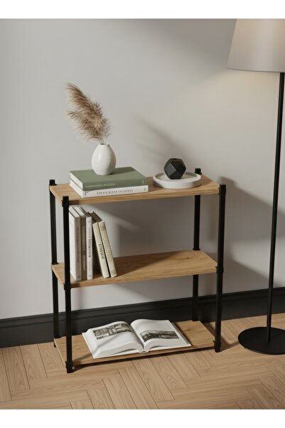 Pratico Orion 3 Raflı Metal Atlantik Çam Çok Amaçlı Kitaplık