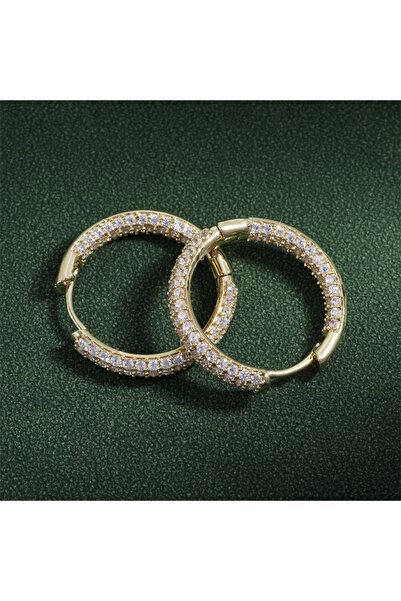 Choice أقراط حلقية فاخرة من زاكول، مطلية باللون الذهبي، مرصعة بأحجار الزركوني...