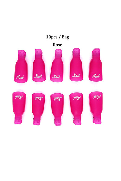 Choice Rose 10 Pcs/Bag Colorful Acrylic Nail Art Soak Off Cap Clips Nails Cle...