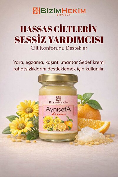 BİZİMHEKİM ŞİFA EVİ Aynısefa Cilt Konfor Kremi Egzema Yara Destekleyici Krem ...