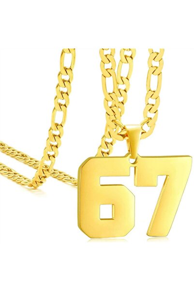 Choice1 قلادة ذهبية رقم 67، قلادة مميزة على شكل رقم ميم، هدية مجوهرات مبتكرة ...