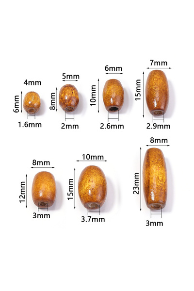 Choice6 8x23mm 100pcs light brown 100-500pcs/lot Oval Shape Wood Beads Natura...