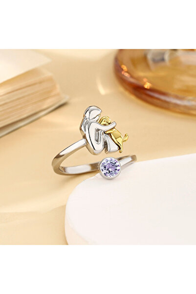 Choice 6 خواتم أنيقة بلونين للأمهات مع كلابهن، مرصعة بالكريستال، وخواتم ملفوف...