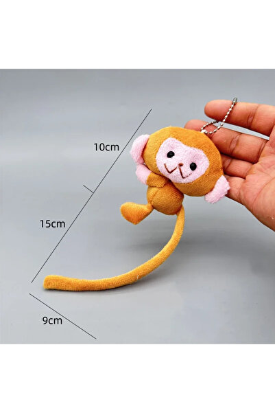 Choice Brown Long Tailed Monkey Keychain Cartoon Plush DIY Doll Pendant Backp...