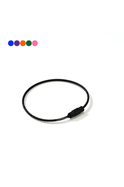 Choice 10 قطع سوداء - 10 قطع سلسلة مفاتيح سلكية ملونة من الفولاذ المقاوم للصد...