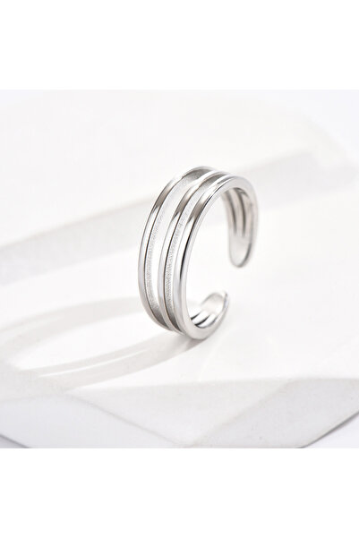 Choice خاتم قدم فضي بسيط من الفولاذ المقاوم للصدأ، 3 قطع، قابل للتعديل، مناسب...