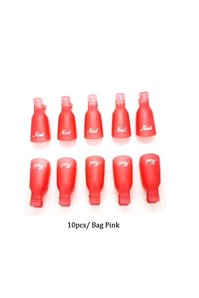 Choice Pink 10 Pcs/Bag Colorful Acrylic Nail Art Soak Off Cap Clips Nails Cle...
