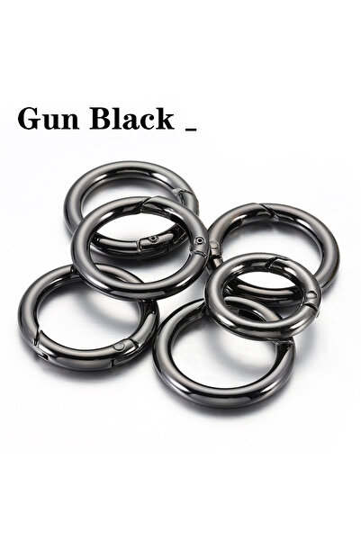 Choice 20mm-5pcs Gun Black 5pcs Round Spring Clasp Keychain Ring Openable Car...
