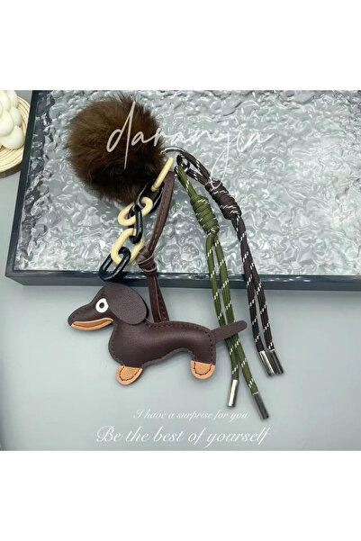 Choice Hairball Cute Puppy Dog Y2K Keychain Classic PU Leather Bag Decoration...