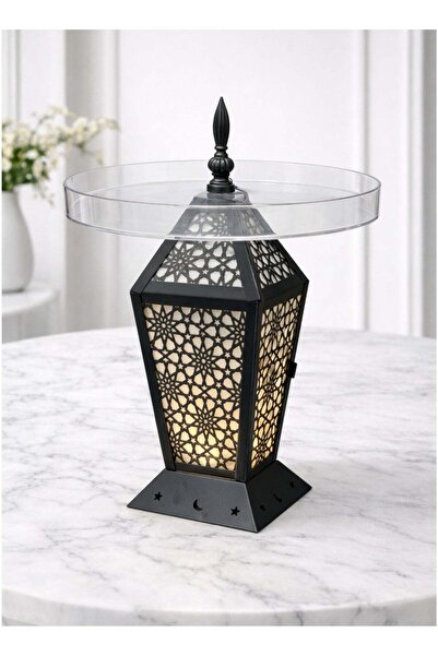 ALQANNAS Ramadan Lantern Style Acrylic Pastry & Sweets Serving Tray with LED ...