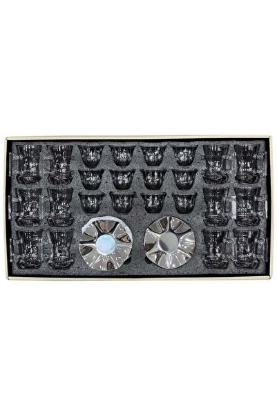 ALQANNAS Set of 36 Crystal Tea Glasses and Coffee Cups Set with Pattern