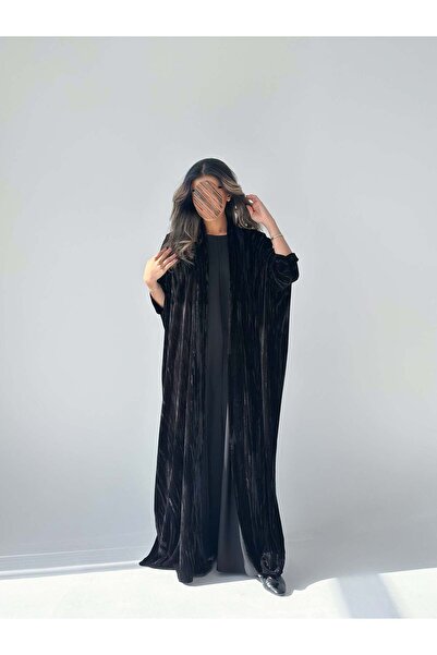 AYA MW1886 - عباية مخمل مع فستان كريب