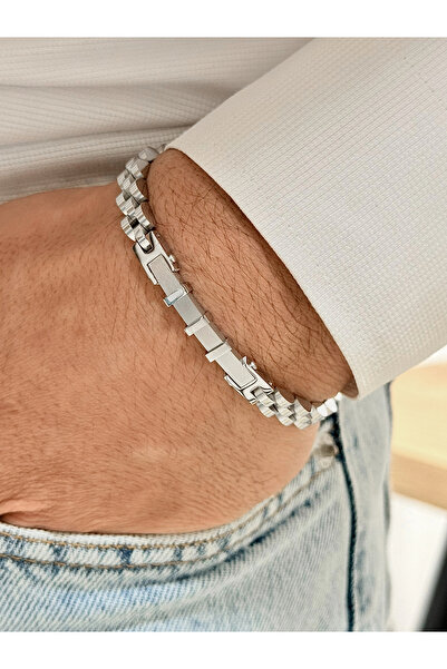 FERRO Silver Steel Men's Bracelet Frj10125A-A 2 Year Warranty with Gift Package