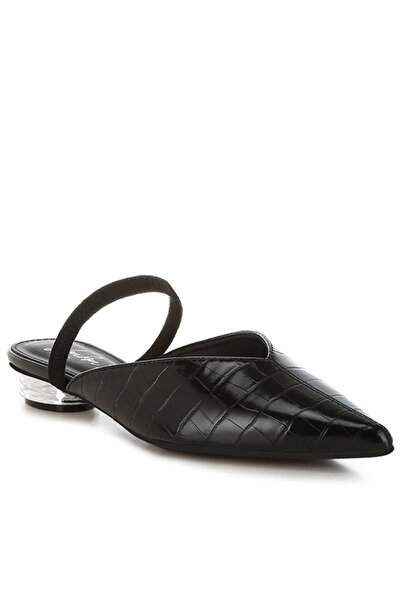 london Rag Women Fantasy Heel Croco Mules in Black