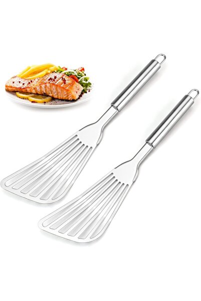 Generic 2-Piece Fish Spatula, Upgrade Metal Spatula, Big Size Spatula Stainle...