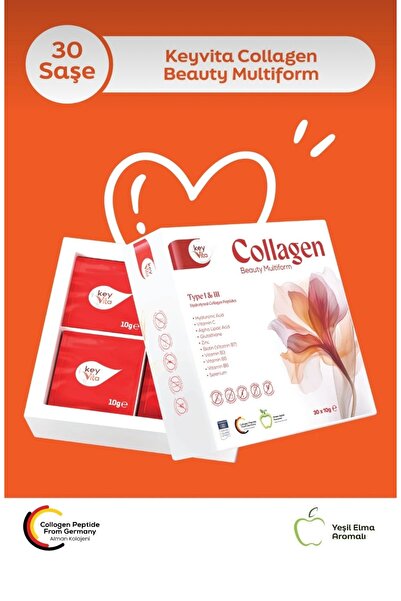 Keyvita Collagen Beauty Multiform 10gr X 30 Saşe (Yeşil elma aromalı)