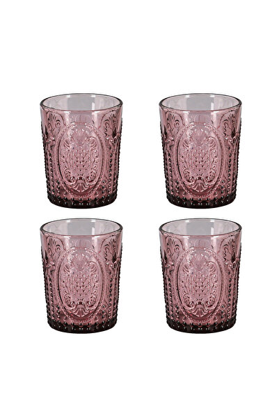 Lucky Art Velora 4-Piece Glass Water Glass Set Purple
