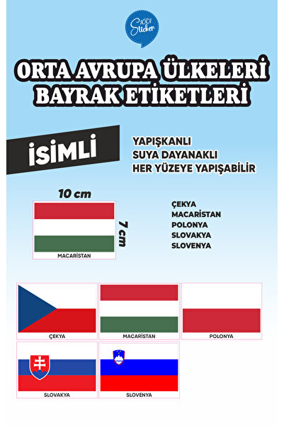 1001 sticker ملصقات أعلام دول أوروبا الوسطى