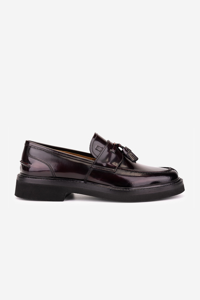 Valmenti Erkek Hakiki Deri Bordo Loafer Ayakkabı
