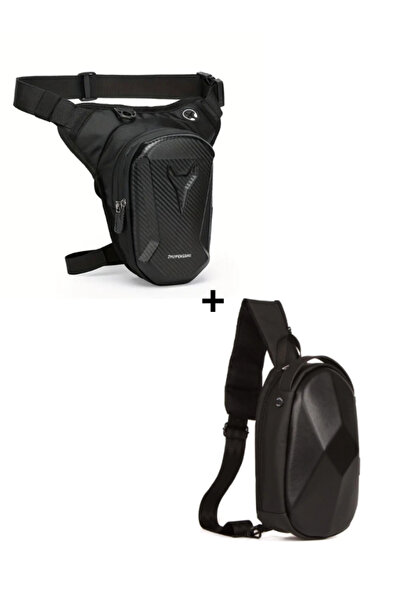 NEWISH POLO ACCESSORIES Siyah Unısex Motorcu Bacak Ve Bel Çantası Su Geçirmez...