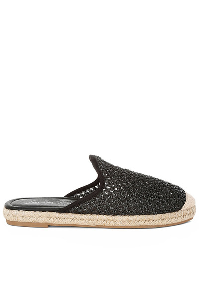 london Rag Women Raffia Espadrilles Mules in Black