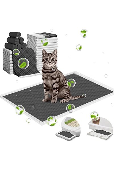 Arabest 100 pcs Charcoal Cat Urinal Pads Refill (16.9 “x11.4” for Cat Litter ...