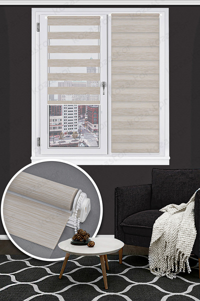 Kozastor Mini Sistem Zebra Stor Perde - Bej 125v02